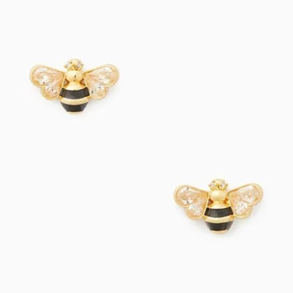 Kate Spade All Abuzz Crystal Stone Bee Stud Earrings